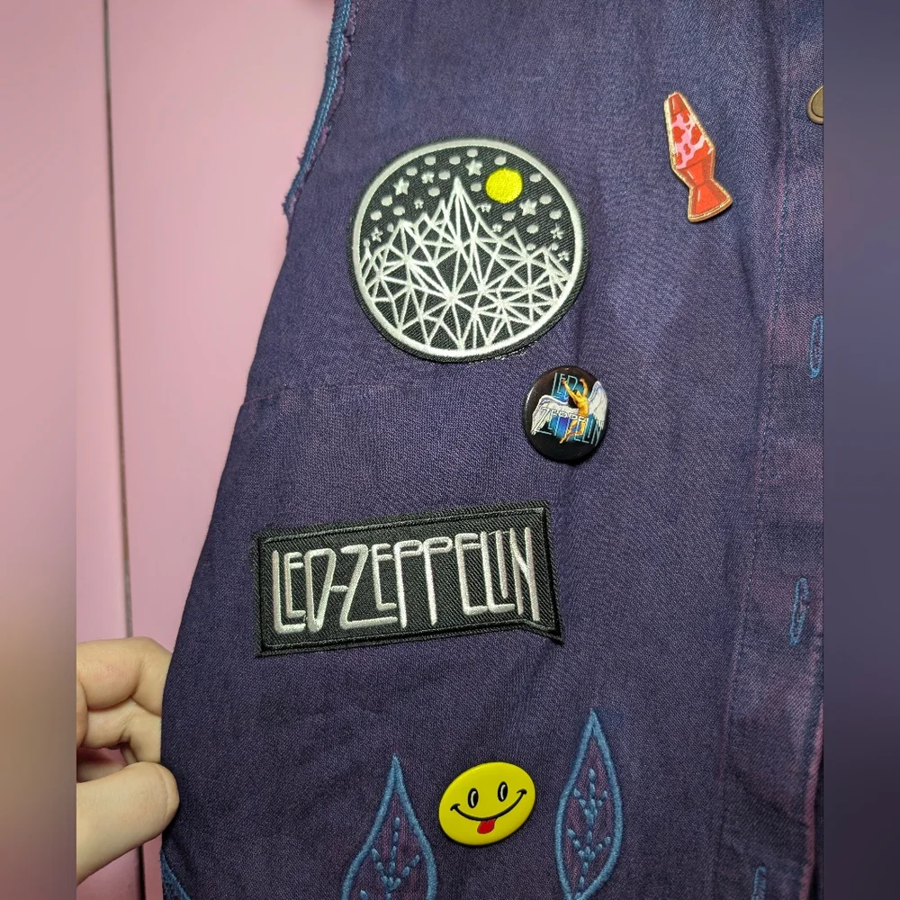 Nirvana Upcycled Purple Denim Vest - Picture 6 of 9
